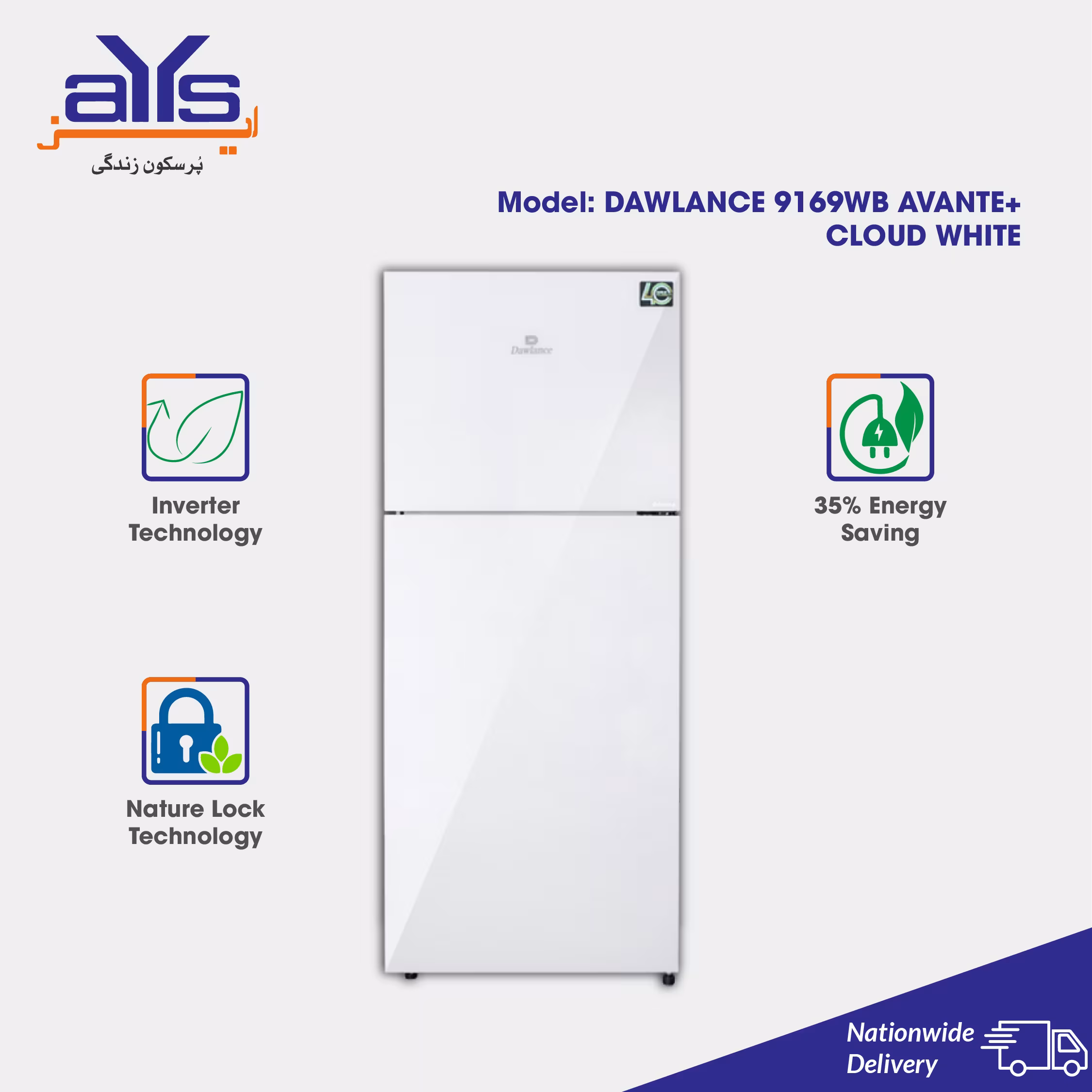 DAWLANCE-REFRIGERATOR-9169WB-AVANTECLOUD-WHITE