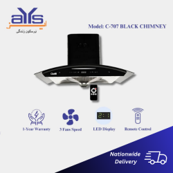 Care C-707 Hood with 3 Fan Speed Controls  Black Chimney Price in Pakistan
