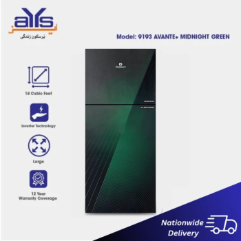 Dawlance 9193 Double Door Inverter Refrigerator Avante + Midnight Green
