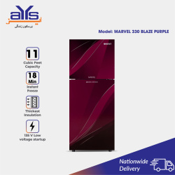 Orient Marvel 330 Glass Door 11 Cubic  Feet Double Door Refrigerator Blaze Purple Price in Pakistan