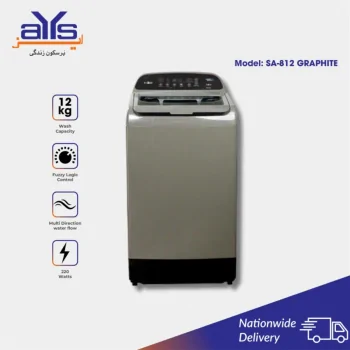 Super Asia SA812 Automatic Washing Machine (12 kg) Graphite