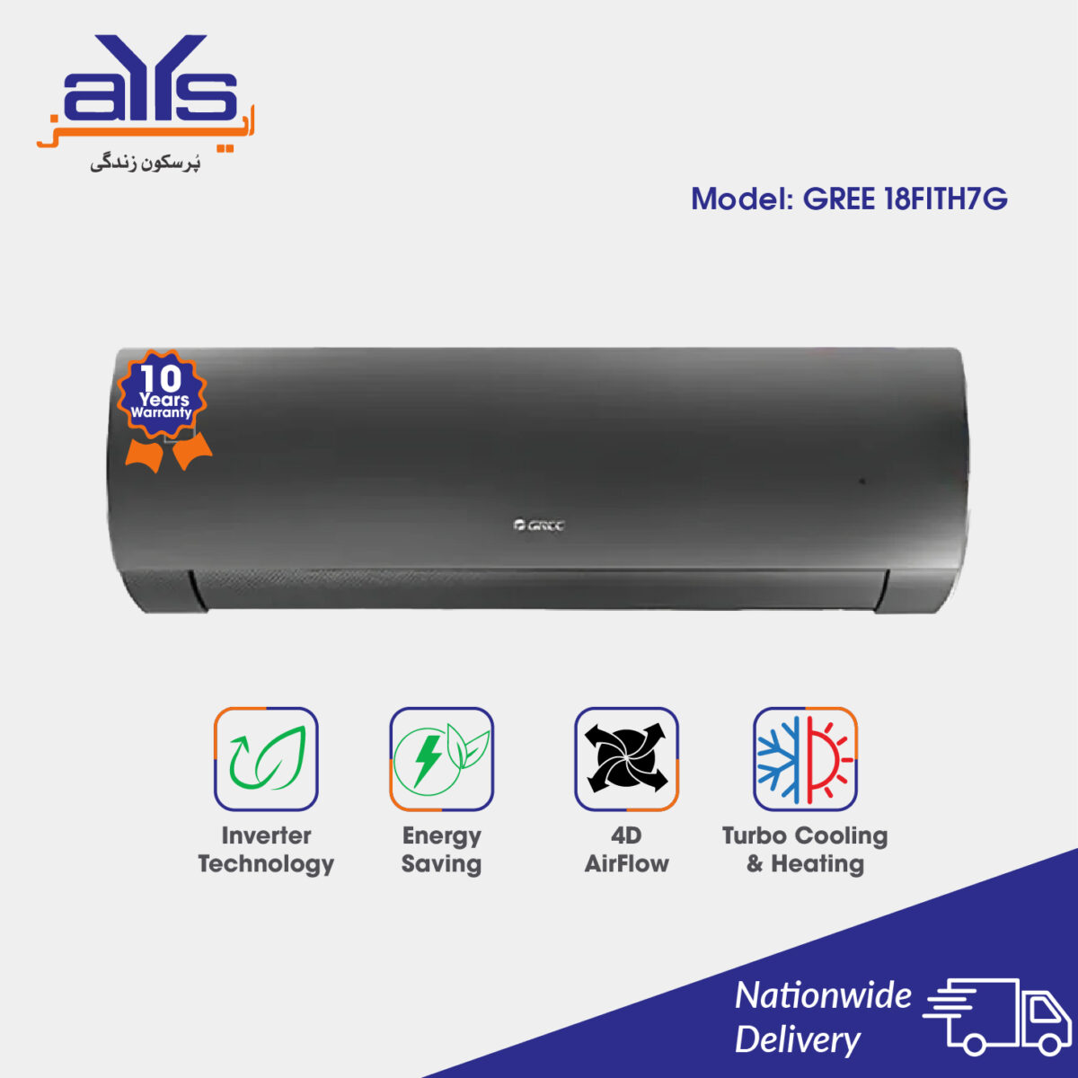 Gree 1.5 Ton Inverter Split Air  Conditioner 18FITH7G Heat and Cool Price in Pakistan