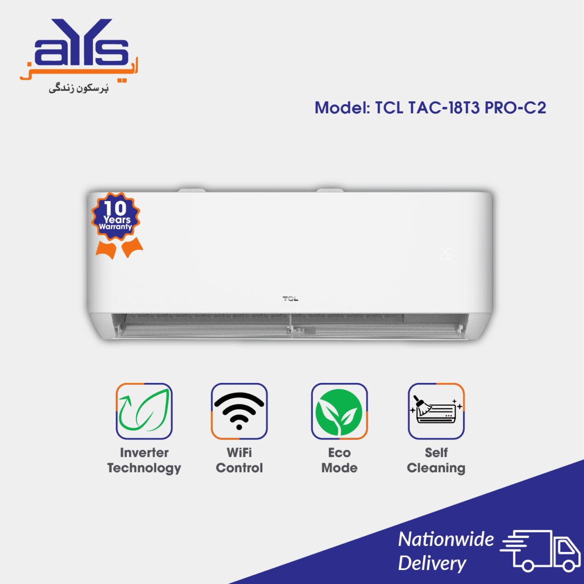 TCL 1.5 Ton Split Inverter Air  Conditioner TAC-18T3-Pro-C2 with Heating and Cooling Functions Price in  Pakistan