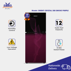 Orient 12 Cubic Feet Double Door  Refrigerator Crystal 350 Smoke Purple Quickly Freeze Price in Pakistan
