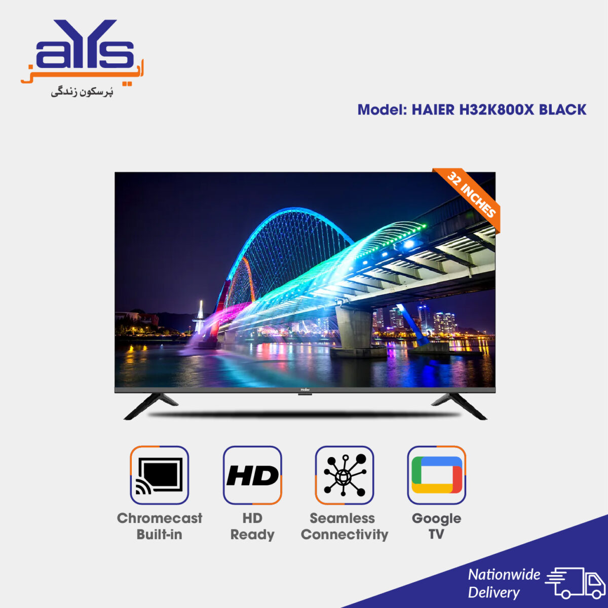 Haier 32 Inch H32K800X Google Smart LED TV Android