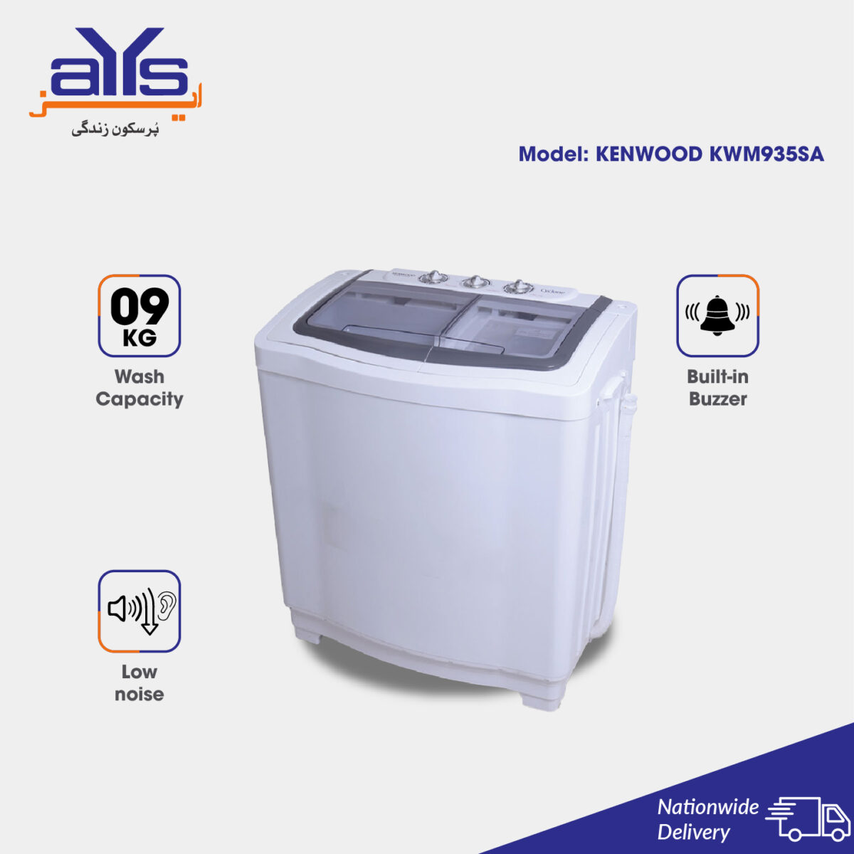 Kenwood 9 KG KWM935SA Washing Machine Semi Automatic Twin Tub