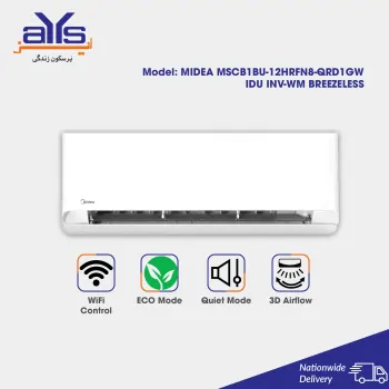 Midea 1 Ton Inverter Split Air Conditioner MSCB1BU-12HRFN8-QRD1GW IDU INV-WM Breezeless Heat and Cool