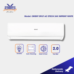 Orient 2 Ton DC Inverter Split Air Conditioner Etech 24X Imprint Heat and Cool T3 Compressor Self Cleaning