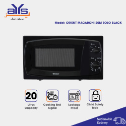 Orient Microwave Oven Macaroni 20M Solo Black 20 Liters Defrost Feature and Child Lock