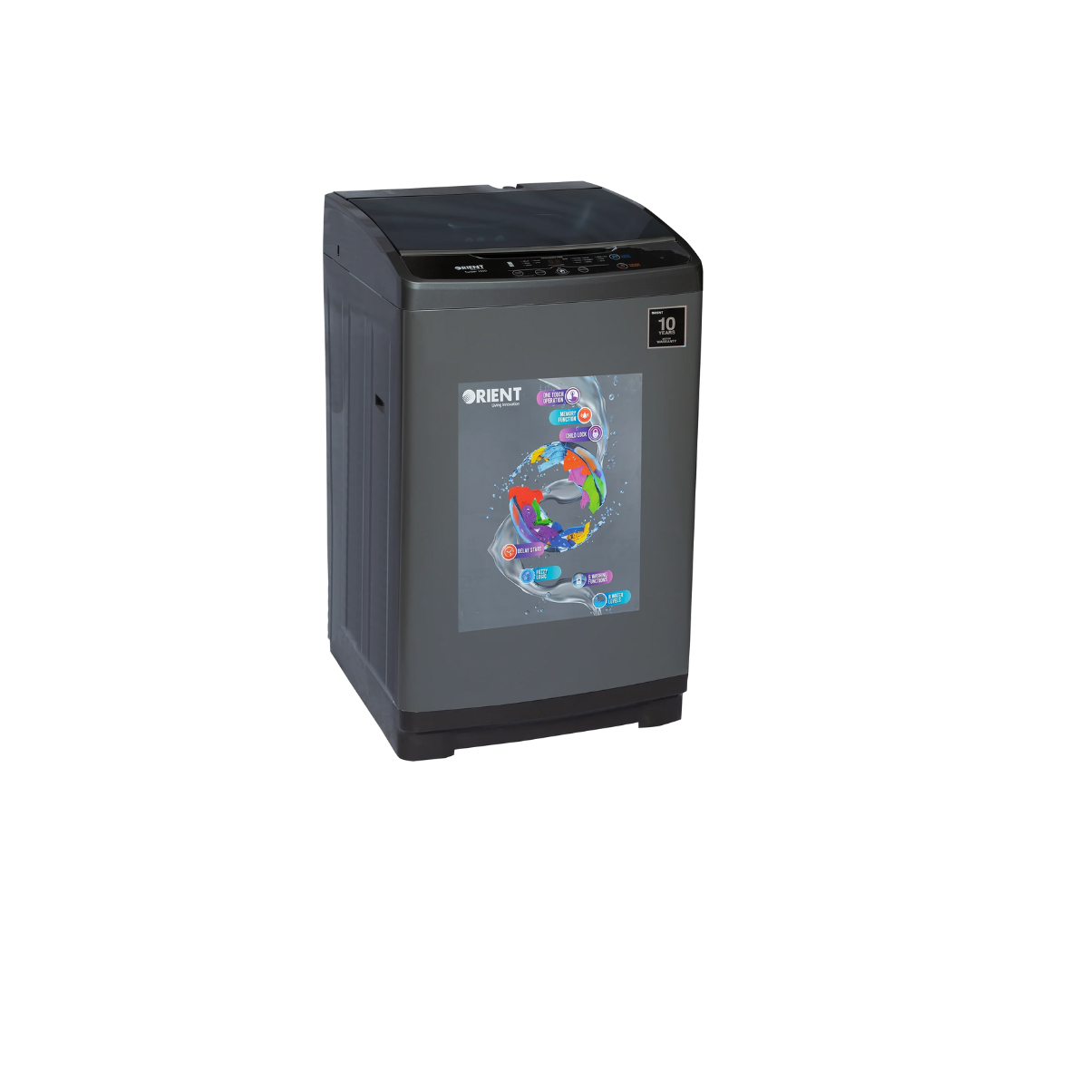 Orient Twister Fully Automatic Top Load Washing Machine 1150 Metallic Grey 11 KG One Touch Operation