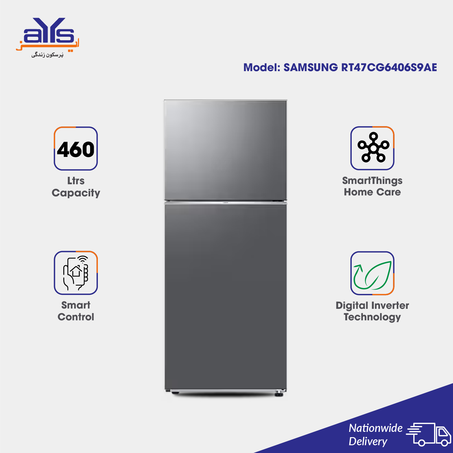 Samsung Refrigerator Top Mount Freezer RT47CG6406S9AE 460 Ltr Inverter Frost Free Optimal Fresh