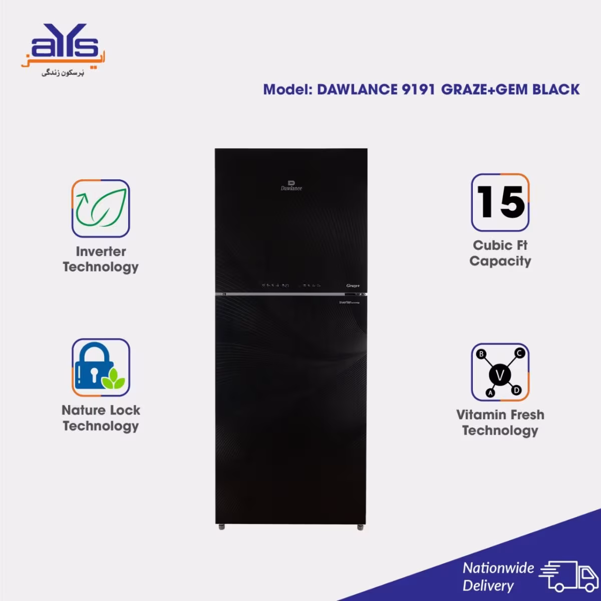 Dawlance 9191 Double Door Refrigerator