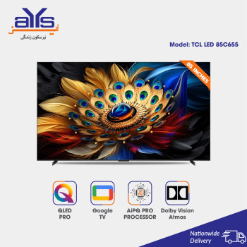 TCL 85 Inch QLED 4K Ultra HD Smart Android LED TV 85C655 AiPQ Pro Processor Low Blue Light