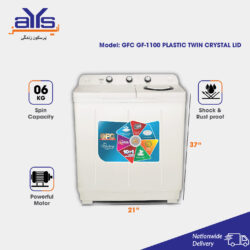 GFC WASHING MACHINE GF-1100 PLASTIC TWIN CRYSTAL LID