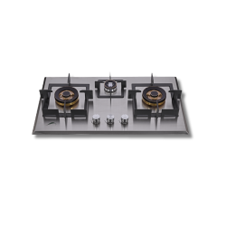 Signature Gas Hob 3760BS#S6 76cm Steel Top with 3 Brass Burners and Auto Ignitio