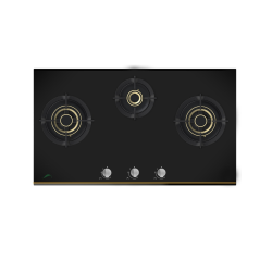 Signature Gas Hob HZ3768BG 3 Burners with Auto Ignition Safety Valve and Brass Burners