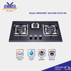 Signature 3761G Automatic GasHob with 3 Burners and Glass Top