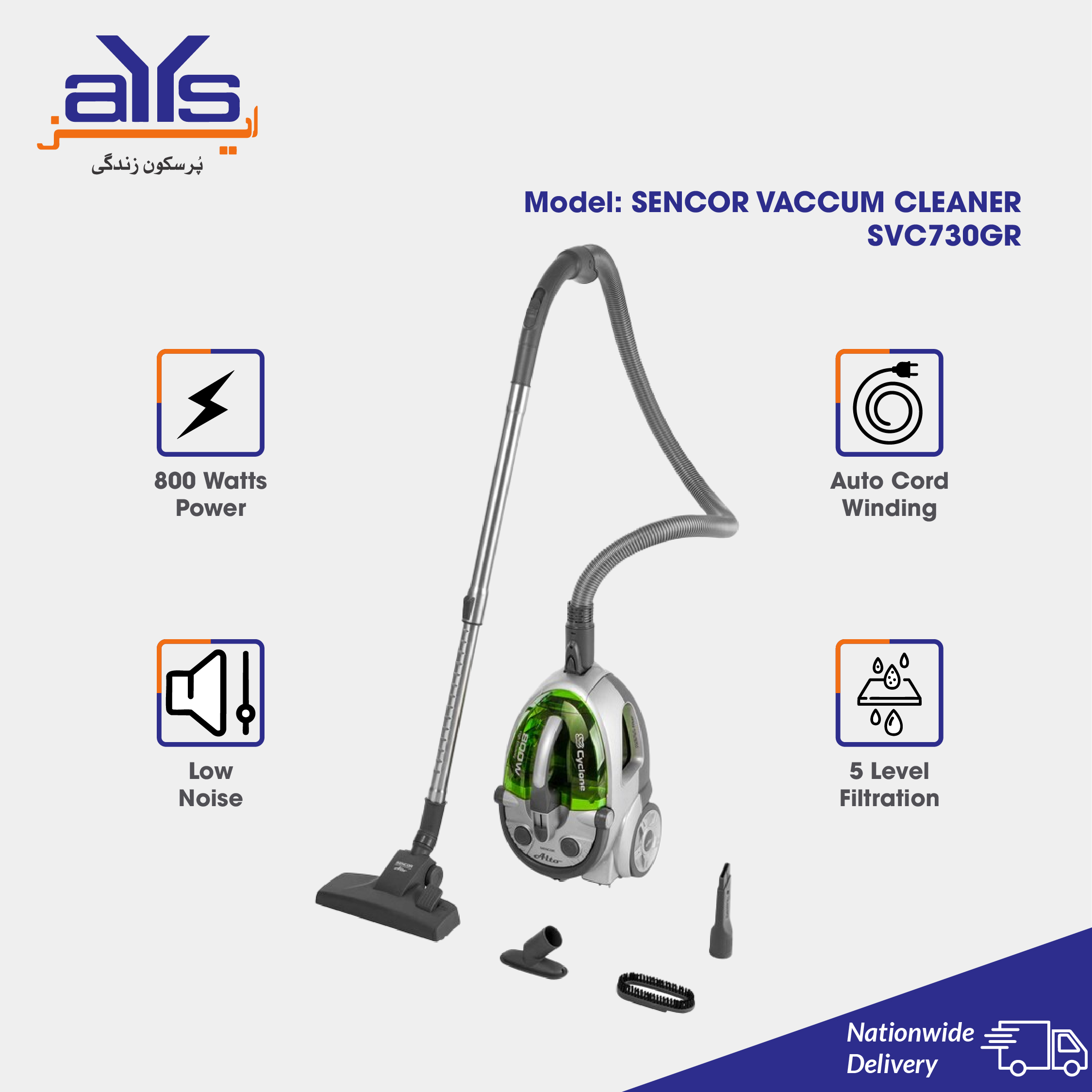 SENCOR VACCUM CLEANER SVC730GR