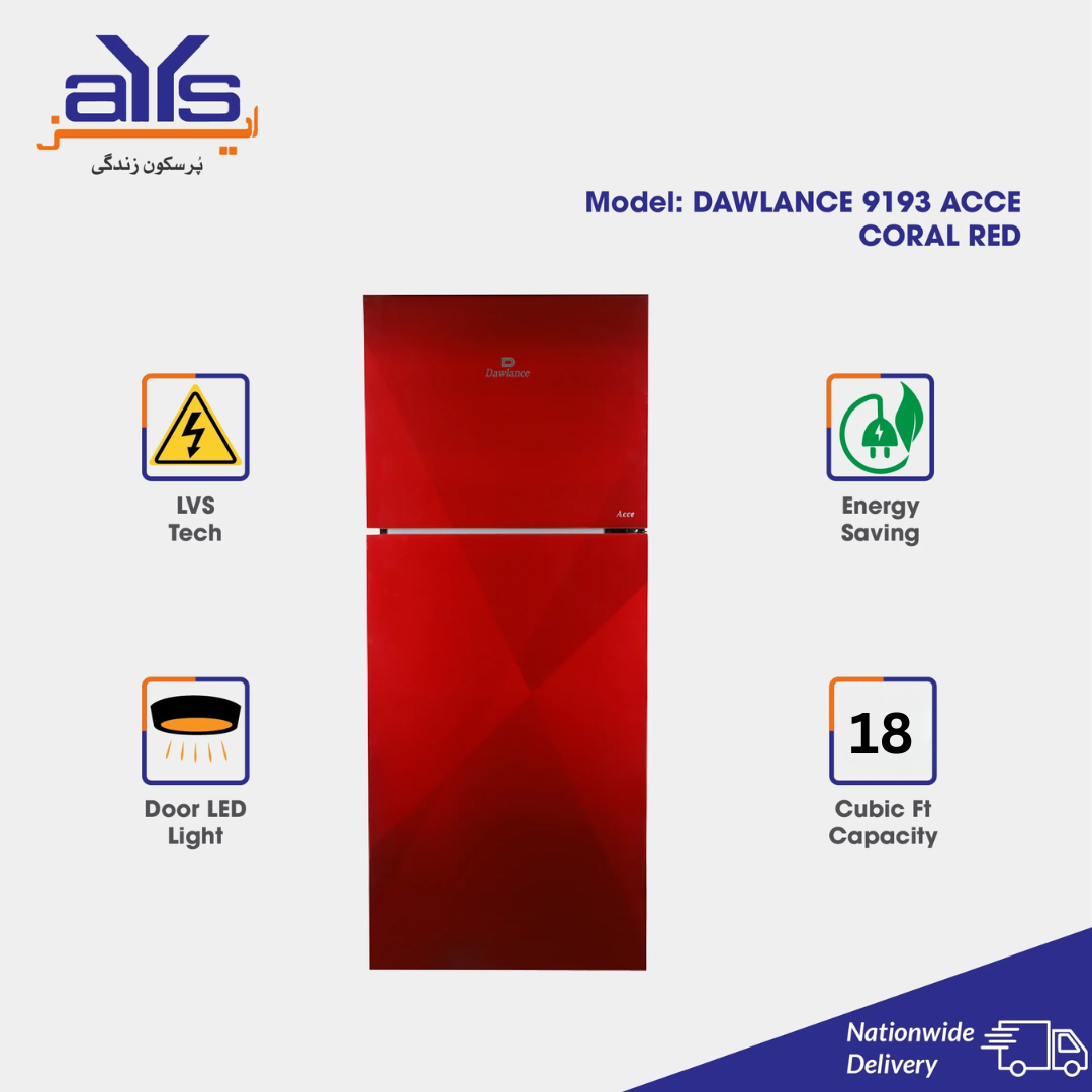 DAWLANCE-REFRIGERATOR-9193-ACCE-CORAL-RED