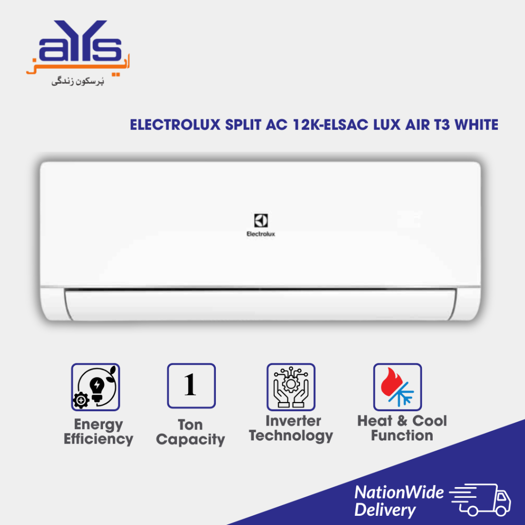 ELECTROLUX SPLIT AC 12K-ELSAC LUX AIR T3 WHITE