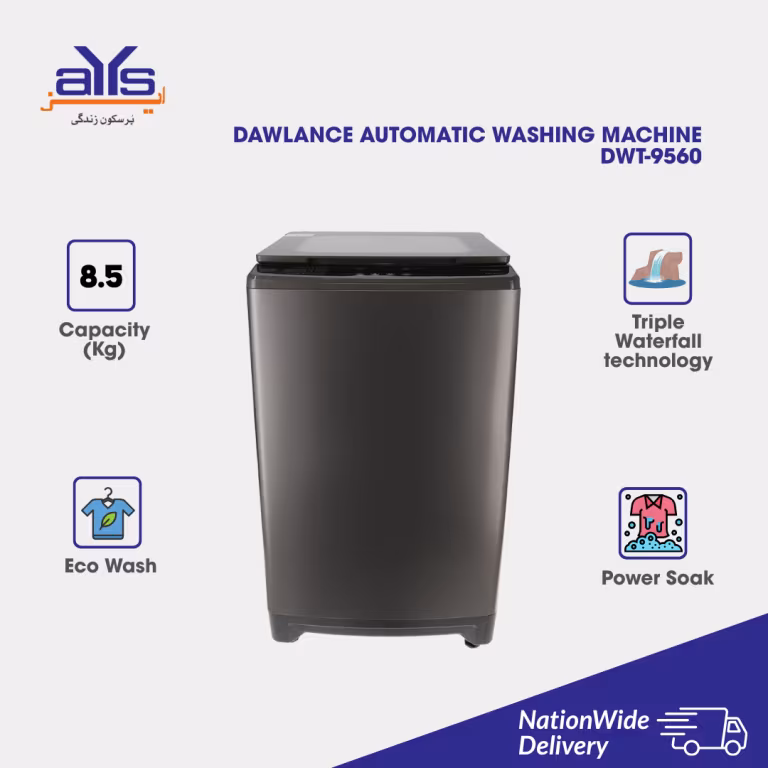 DAWLANCE AUTOMATIC WASHING MACHINE DWT-9560 MYSTIC GREY (8.5 Kg)