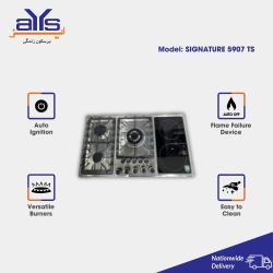 Signature Gas Hob 5907TS (3 Burners and 2 Hot Plate)