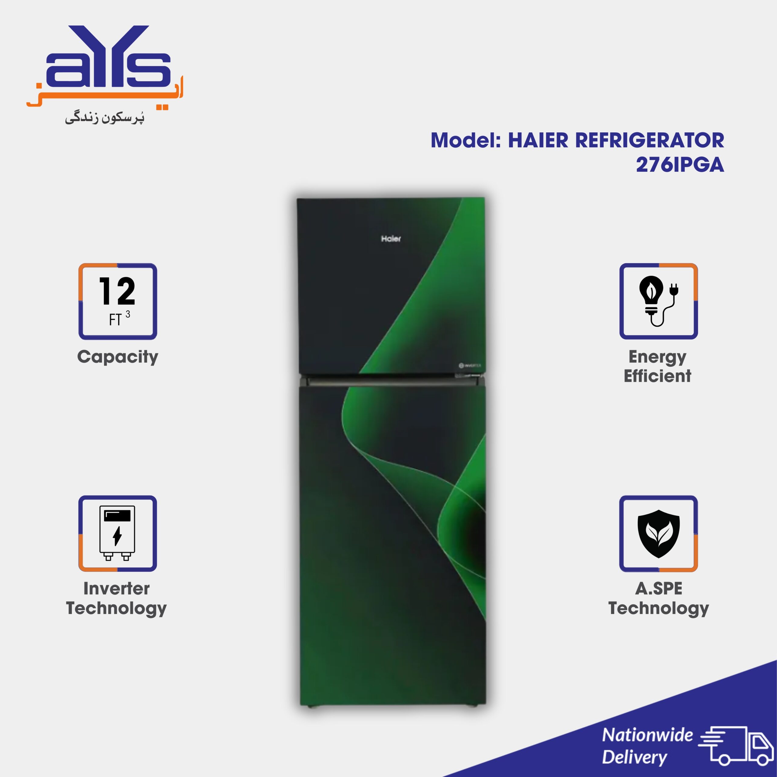 HAIER REFRIGERATOR 276IPGA
