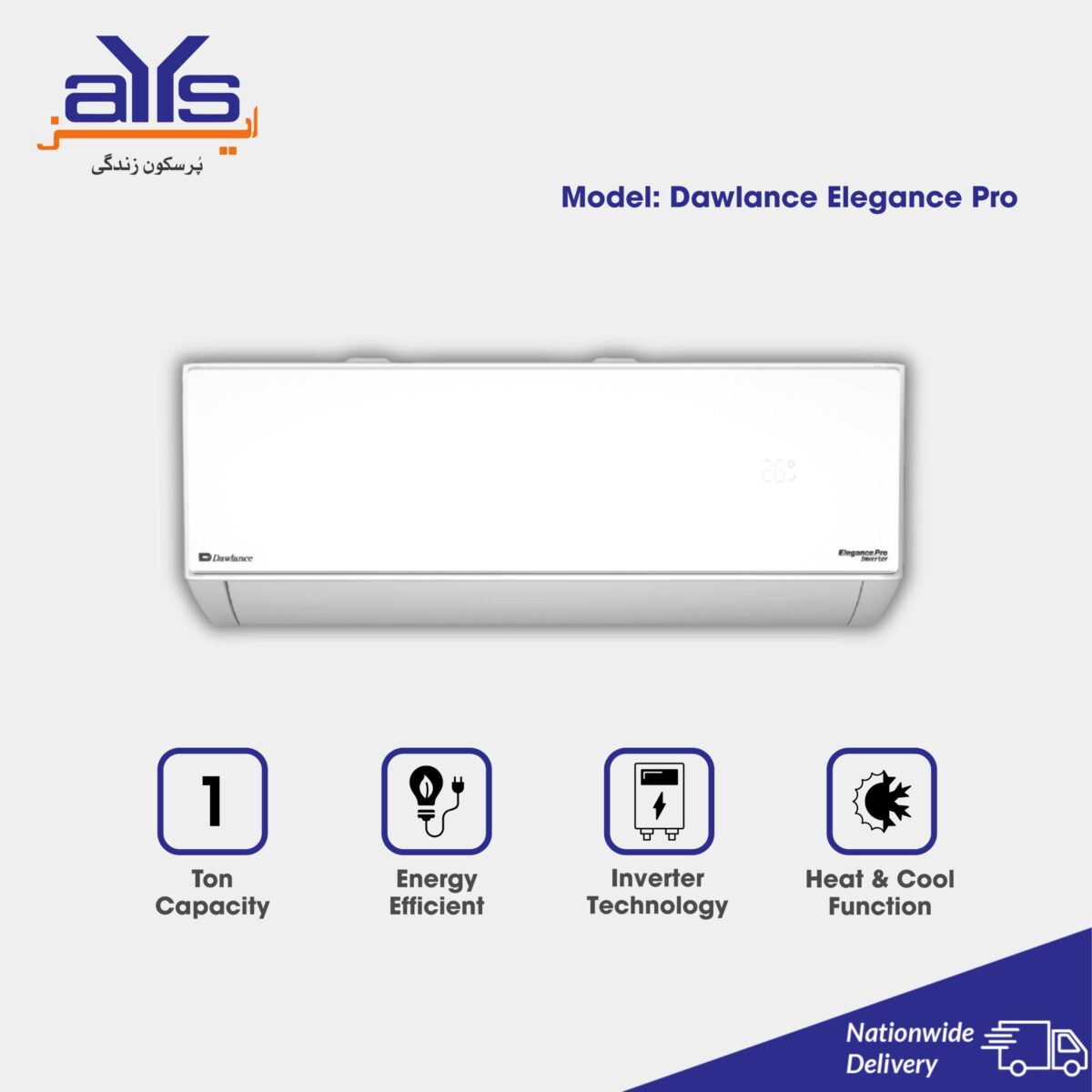 DAWLANCE SPLIT AC 1.0 TON ELEGANCE PRO 15 INVERTER