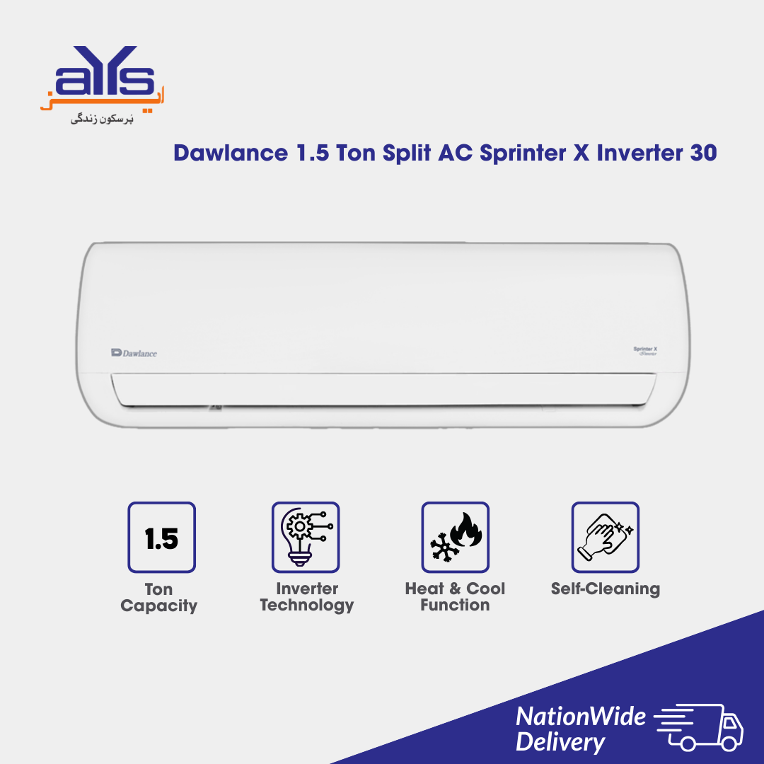 DAWLANCE SPLIT AC SPRINTER X INVERTER 30 T-3 DAWLANCE SPLIT AC SPRINTER X INVERTER 30 T-3