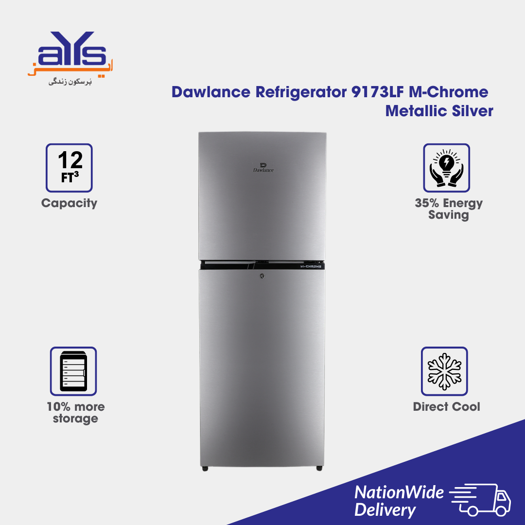 Dawlance Refrigerator 9173LF M-Chrome Metallic Silver Dawlance Refrigerator 9173LF M-Chrome Metallic Silver