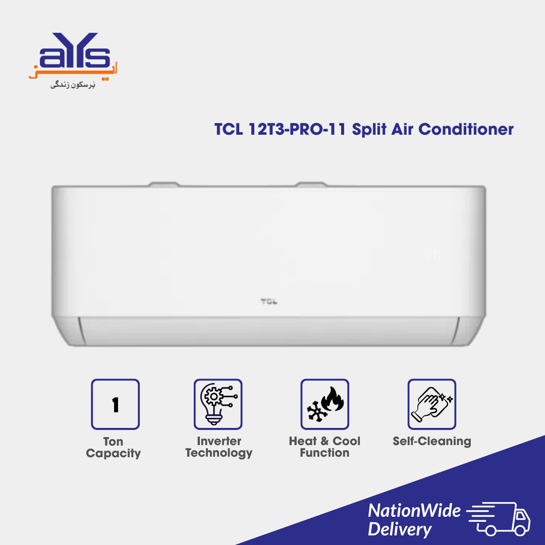 TCL 12T3-PRO-11 1 Ton Inverter Split Air Conditioner - T3 Compressor