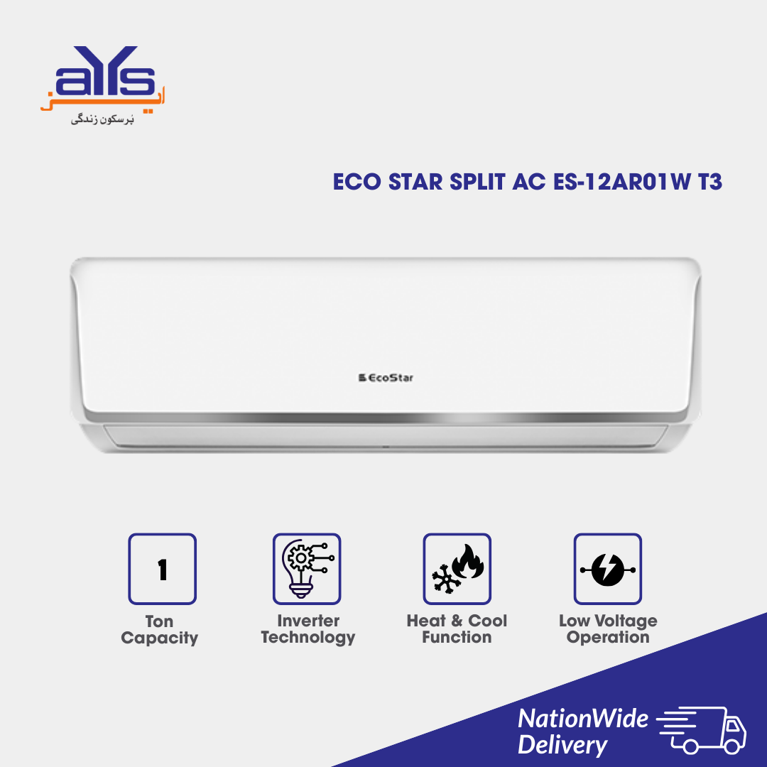 EcoStar ES-12AR01W-T3 1 Ton Split Air Conditioner