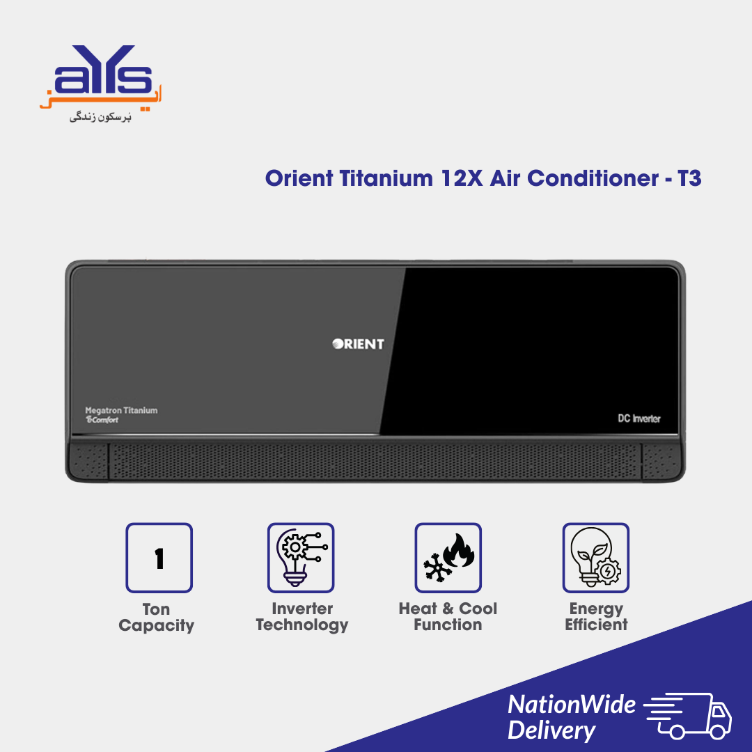 Orient Titanium 12X 1 Ton Inverter Split Air Conditioner - T3 Compressor