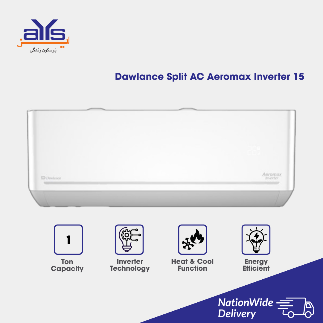 Dawlance Aeromax Inverter 15 1-Ton Split Air Conditioner - Heat and Cool