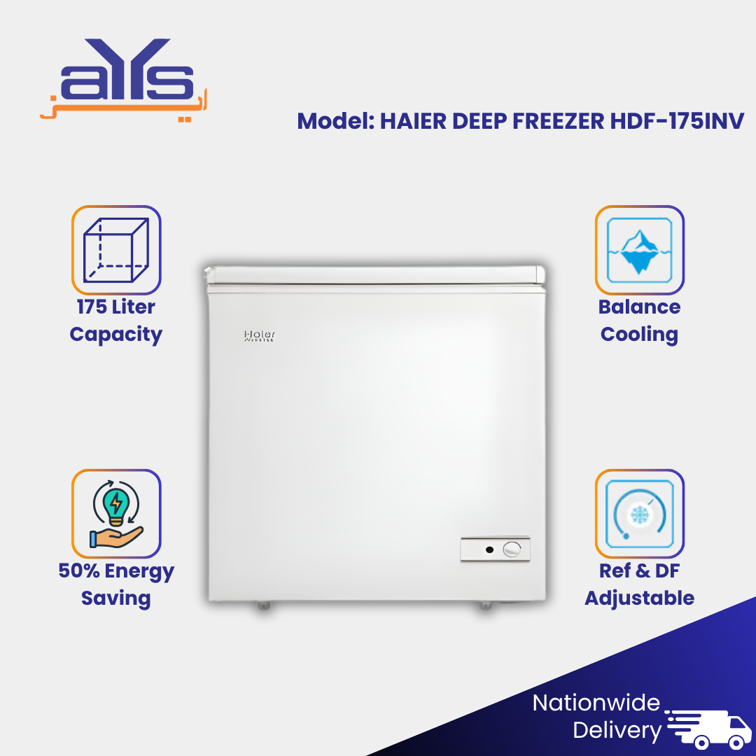 Haier HDF-175INV Deep Freezer - 6.19 Cubic Feet - Inverter