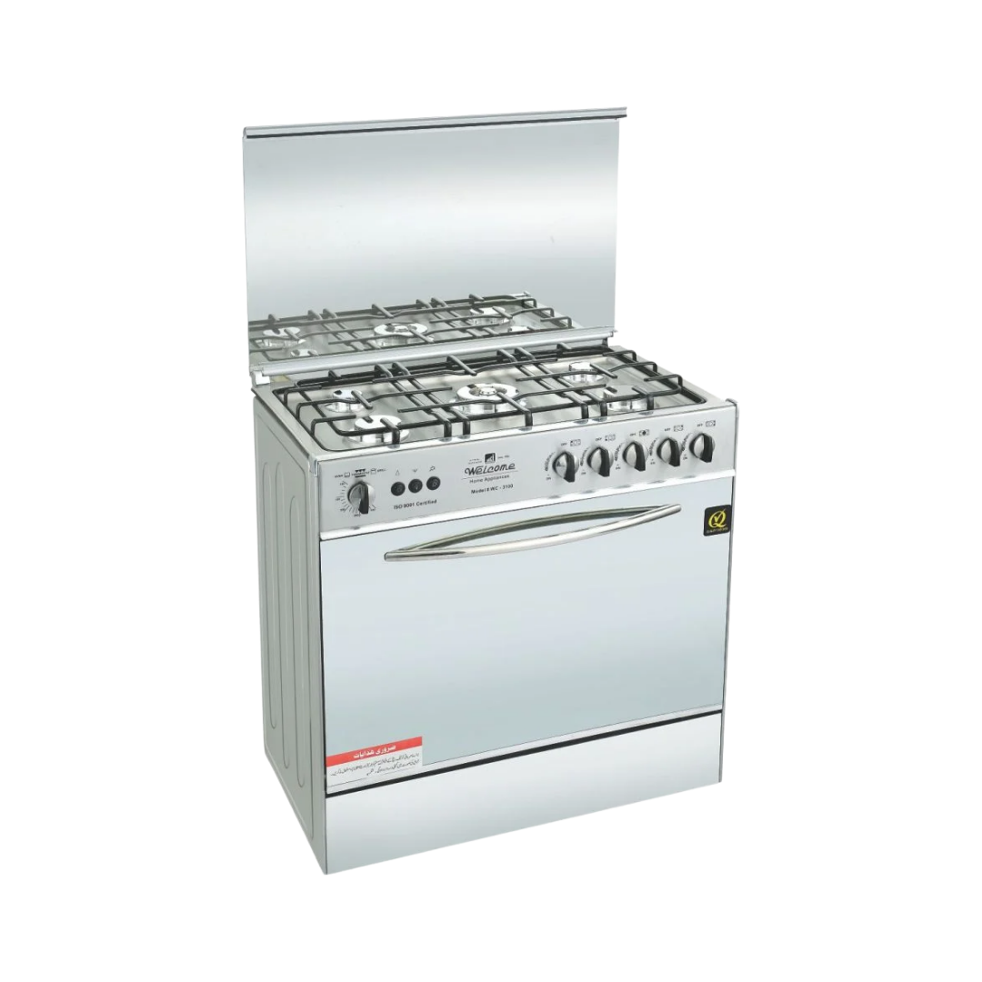 Welcome WC3100 Cooking Range, 5 Burners, Mercury Glass Top, Single Door - Image 3