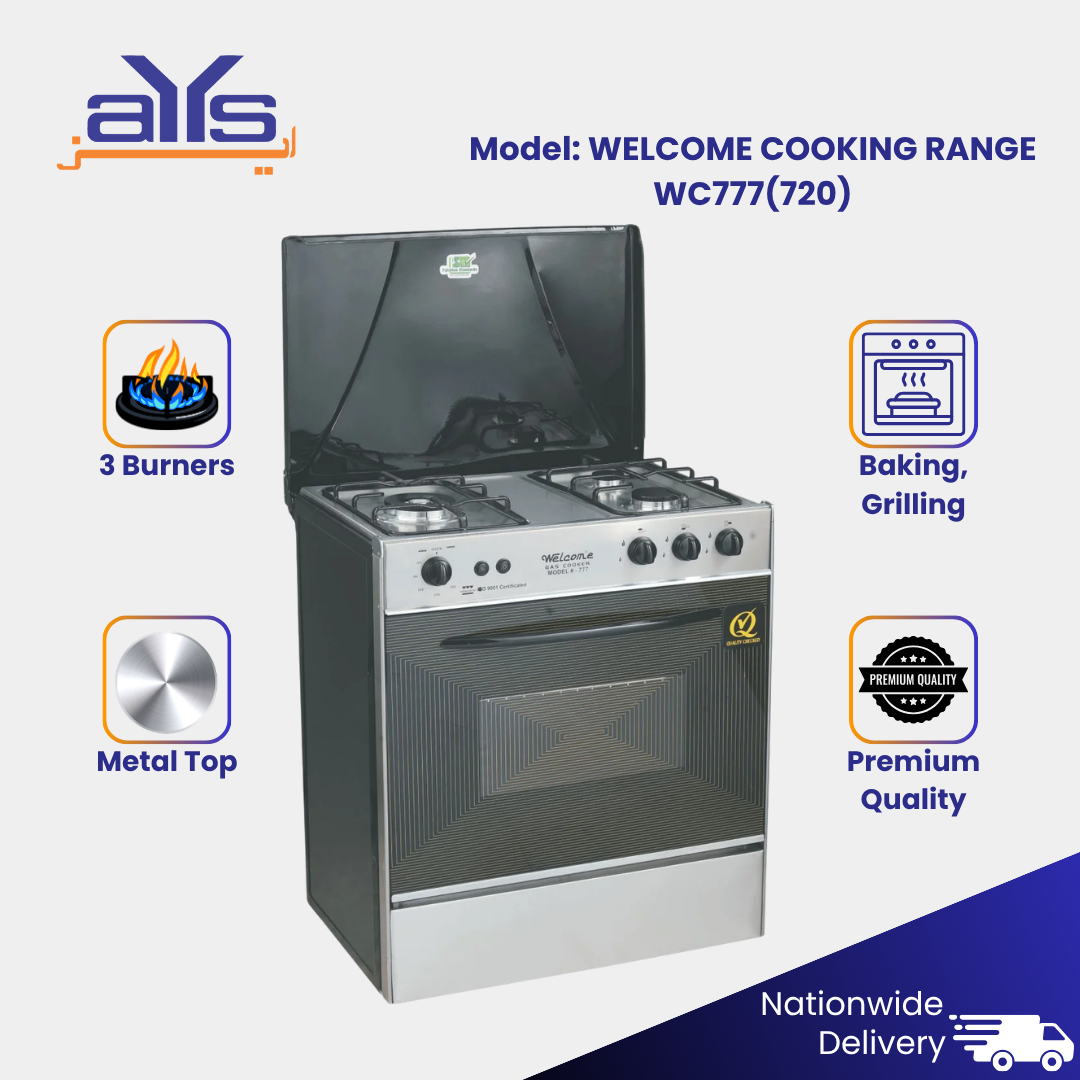 Welcome WC777(720) Cooking Range - 3 Burners - Single Door
