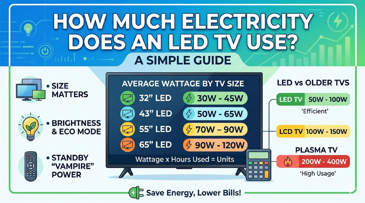 LED TV Power Consumption: How Many Watts Does It Use? 2026