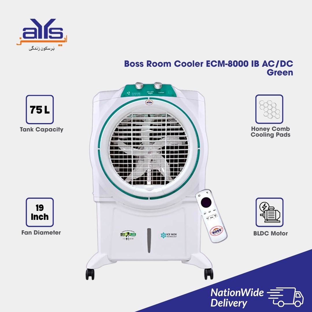 Boss Room Cooler ECM-8000 IB ACDC Green Boss Room Cooler ECM-8000 IB ACDC Green
