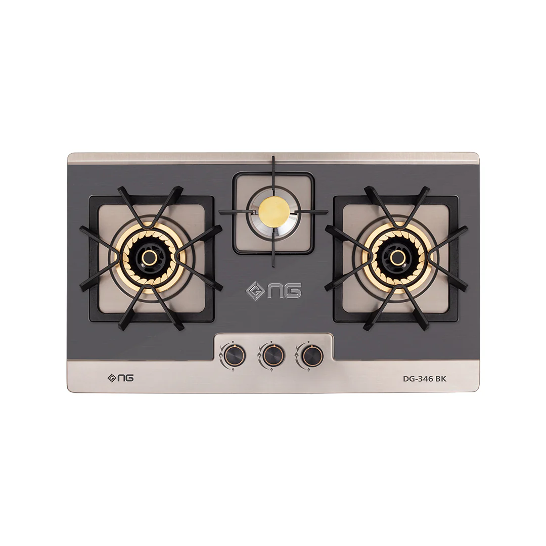 NasGas DG-346BK Kitchen Hob - 3 Burner - Non-Magnetic Steel Top - Image 2