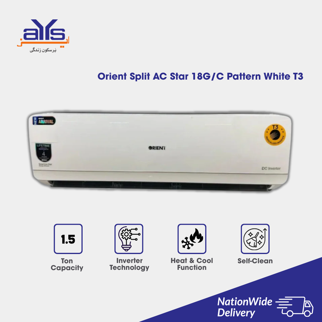 ORIENT(MITSUBISHI) SPLIT AC STAR 18G/C PATTERN WHITE T3 ORIENT(MITSUBISHI) SPLIT AC STAR 18G/C PATTERN WHITE T3