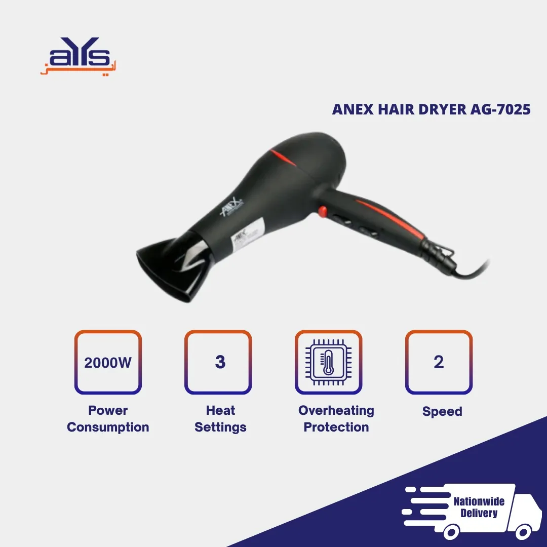 ANEX HAIR DRYER 2000 WATTS AG-7025