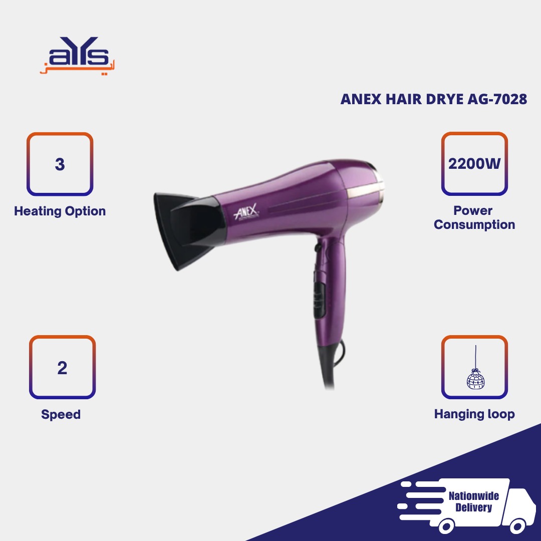 ANEX HAIR DRYER 2200 WATTS AG-7028