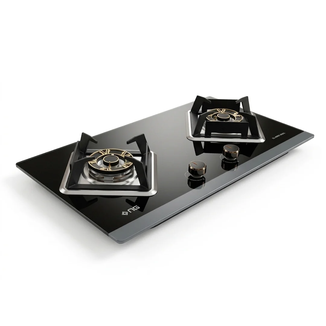NasGas DG-31G Dual Fuel Glass Hob, 2 x 5.5 kW Burners, LPG and NG, Pulse Ignition - Image 3