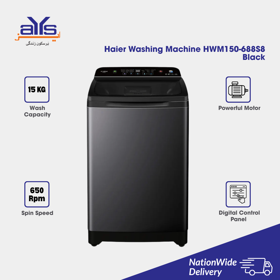 Haier Washing Machine HWM150-688S8 Black