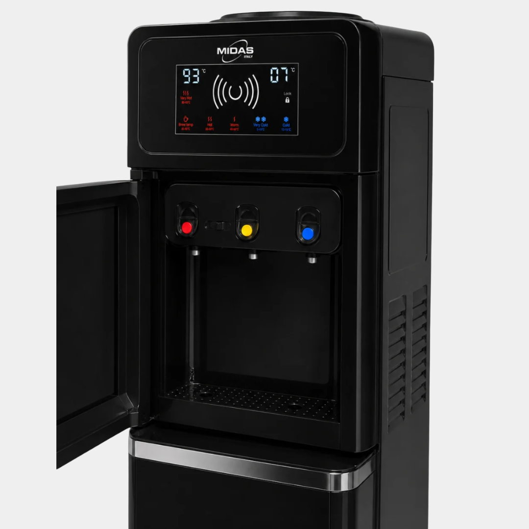 Midas WD-1050D Water Dispenser, 3 Taps, with Fridge, Digital Control, Black - Image 4