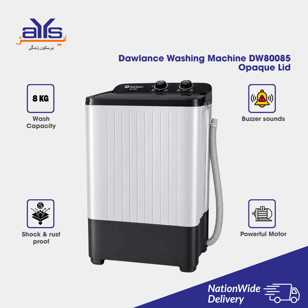 Dawlance Single Tub Washing Machine DW80085 Opaque Lid